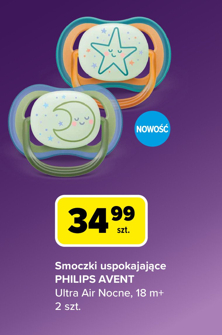 Smoczek ultra air night 18 m+ Philips avent promocja w Carrefour