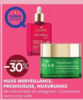 Dermokosmetyki do pielęgnacji i oczyszczania twarzy oraz ciała Nuxe Merveillance, Prodigieuse, Nuxuriance promocja w Super-Pharm