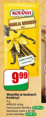 Wanilia w laskach Kotányi promocja w Dino