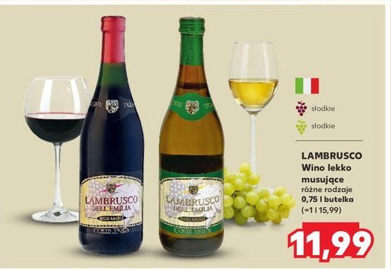 Wino LAMBRUSCO DELL'EMILIA AMABILE BIANCO promocja