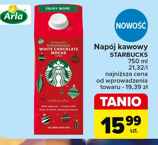 Napój white chocolate mocha Starbucks promocja w Carrefour Market