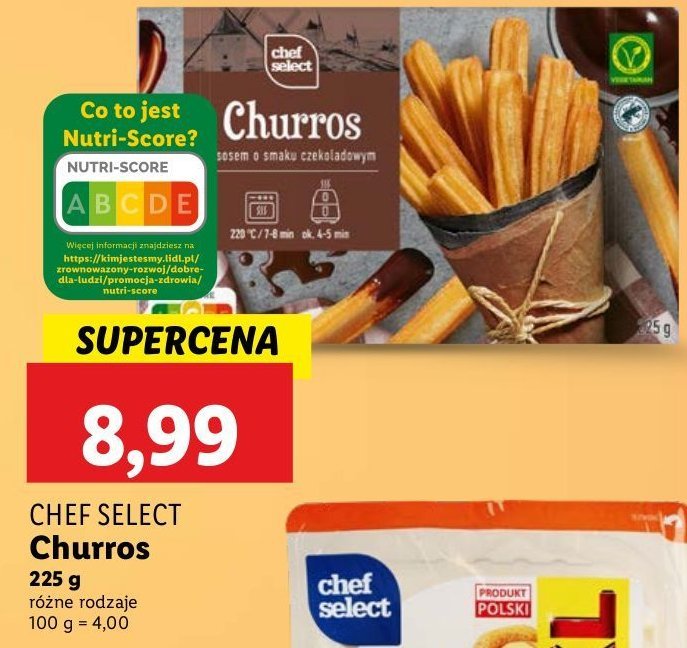 Churros z sosem czekoladowym Chef select promocja w Lidl