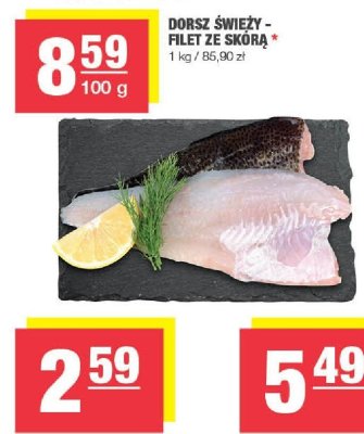 Dorsz świeży - filet ze skórą promocja w SPAR