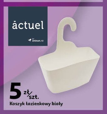 Koszyk łazienkowy wiszący biały Actuel promocja w Auchan