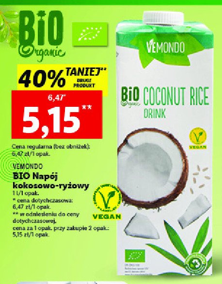 Napój kokosowo-ryżowy Vemondo promocja