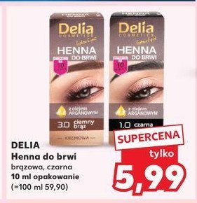 Henna do brwi 1.0 czarna Delia henna żelowa promocja w Kaufland