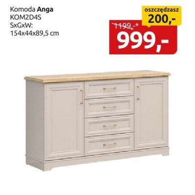 Komoda Anga KOM2D4S SxGxW: 154x44x89,5 cm promocja w Black Red White
