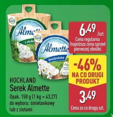 Serek Almette z ziołami promocja w Aldi
