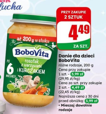 Danie dla dzieci BoboVita różne rodzaje promocja w Dino