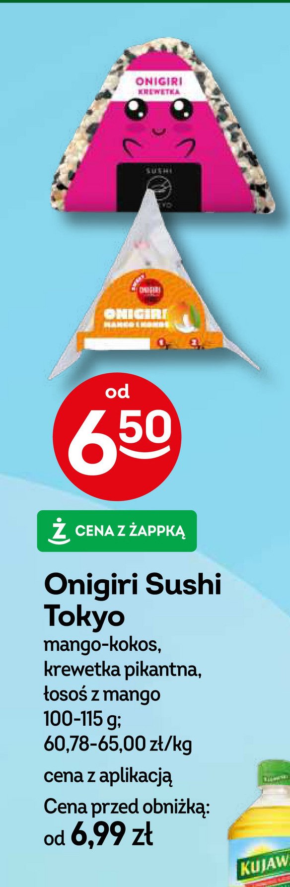 Sushi onigiri łosoś z mango Tokyo sushi promocja w Żabka