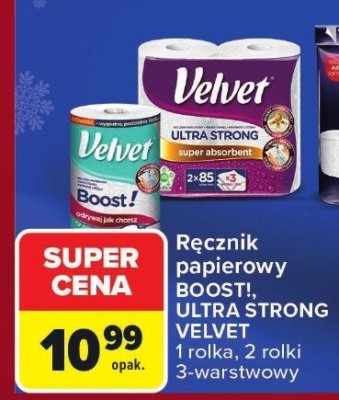 Ręcznik papierowy BOOST! 2-rolki 3-warstwowy Velvet promocja w Carrefour