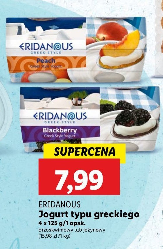 Jogurt grecki z jeżyną Eridanous promocja