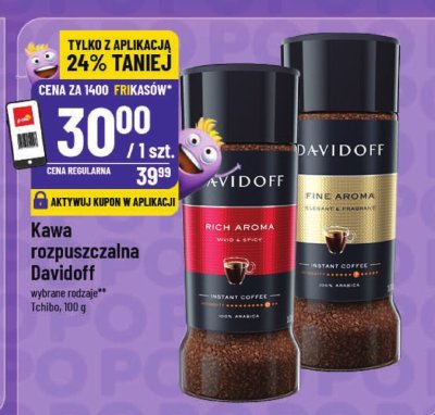 Kawa rozpuszczalna Davidoff różne rodzaje Tchibo 100 g promocja w POLOmarket