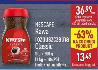 Kawa rozpuszczalna NESCAFÉ Classic promocja w Aldi