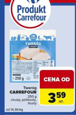 Twaróg Carrefour 250g chudy, półtłusty, tłusty promocja w Carrefour Express