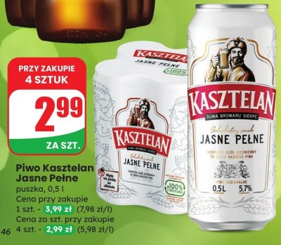 Piwo Kasztelan Jasne Pełne promocja w Dino