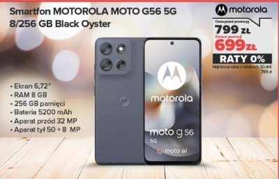 Smartfon  MOTO G56 5G 8/256 GB Black Oyster promocja w NEONET