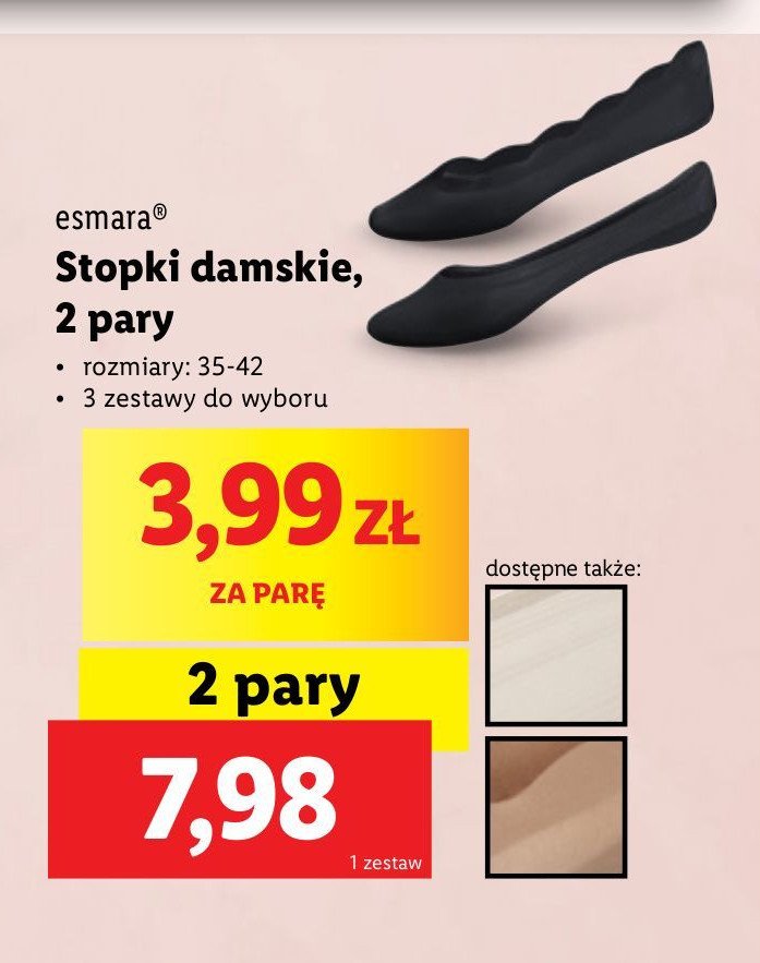 Stopki damskie 35-42 Esmara promocja w Lidl