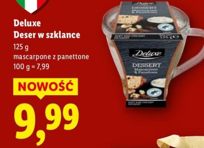 Deser w szklance mascarpone z panettone  promocja w Lidl