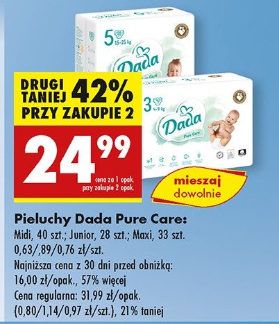 Pieluchy 5 junior Dada pure care promocja