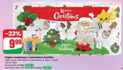 Papier toaletowy z nadrukiem Kartika różne wzory, 3-warstwowy promocja w Dino