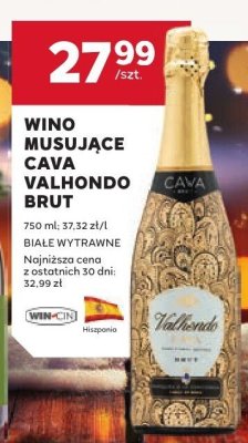 Wino musujące Cava Valhondo Brut promocja w Stokrotka
