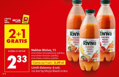 Nektar marchew-banan-jabłko 2+1 GRATIS promocja w Biedronka