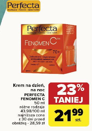 Krem do twarzy Perfecta fenomen c 70+ promocja w Carrefour Market