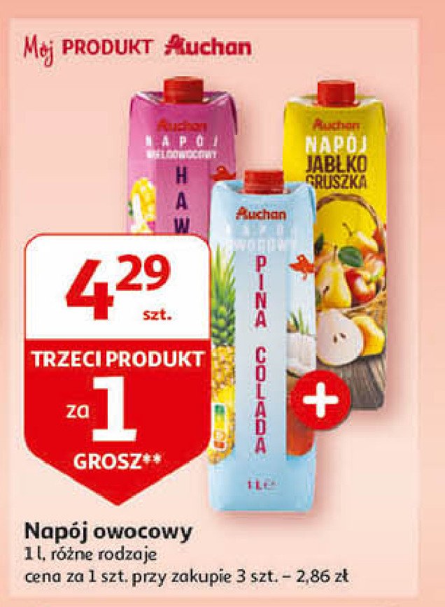Napój pina colada Auchan różnorodne (logo czerwone) promocja