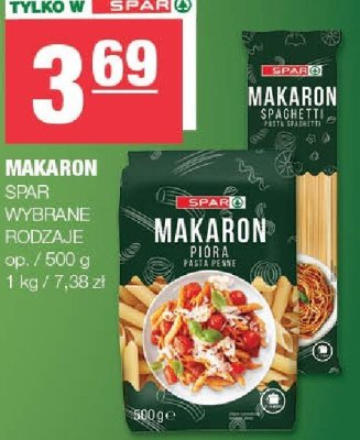 Makaron spar wybrane rodzaje promocja w SPAR