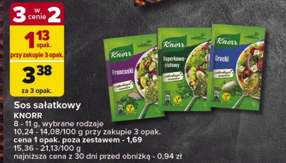 Koperkowo-ziołowy Knorr sos sałatkowy promocja w Carrefour Market