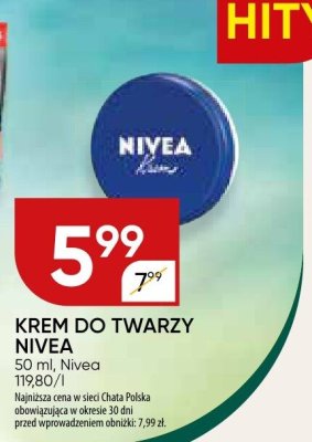 Krem do twarzy Nivea promocja w Chata Polska