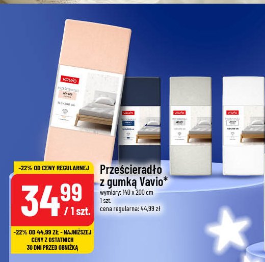 Prześcieradło bawełniane z gumką 140 x 200 cm biały Vavio promocja w POLOmarket