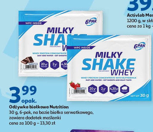 Odżywka białkowa milky shake biała czekolada 6pak promocja