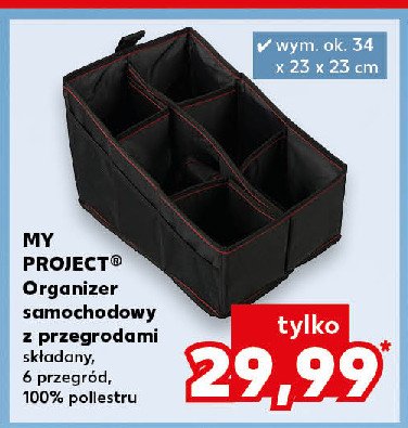 Organizer samochodowy 6 przegród 34 x 23 x 23 cm K-classic myproject promocja