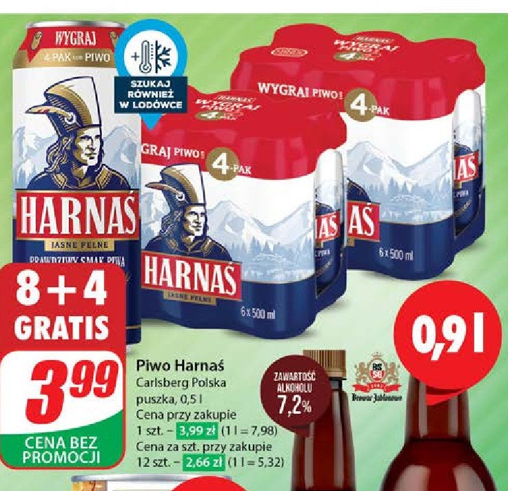 Piwo Harnaś jasne pełne promocja w Dino