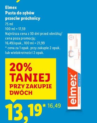 Pasta do zębów przeciw próchnicy Elmex promocja w Lidl