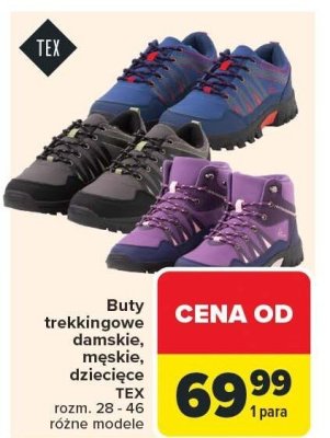 Buty trekkingowe damskie lub męskie różne modele TEX promocja w Carrefour