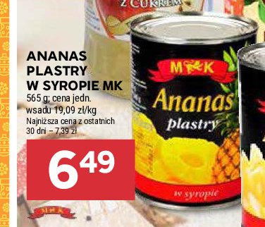 Ananas plastry M&k promocja