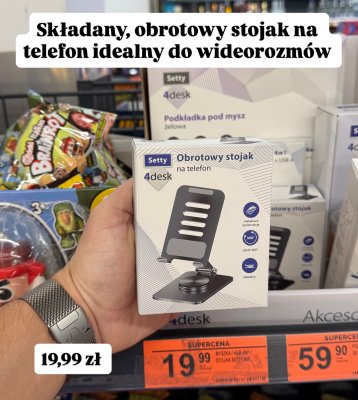 Obrotowy stojak na telefon promocja w Biedronka