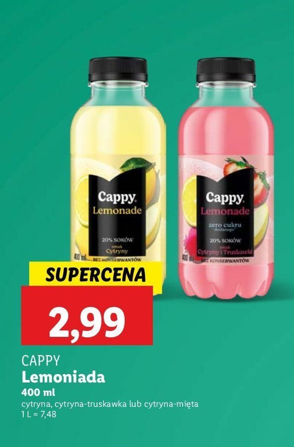 Lemoniada cytryna i mięta Cappy promocja