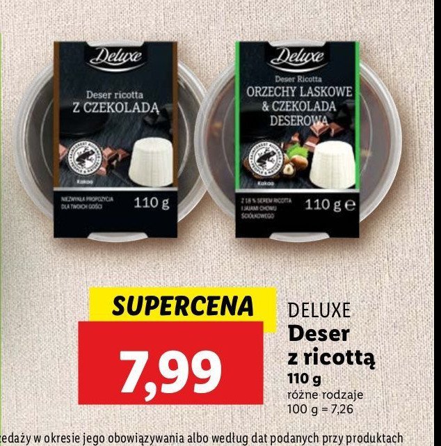 Deser ricotta czekoladowy Deluxe promocja