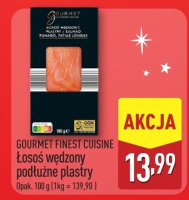 Łosoś wędzony podłużne plastry promocja w Aldi