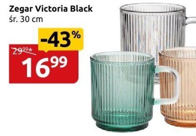 Zegar Victoria Black śr. 30 cm promocja w Black Red White