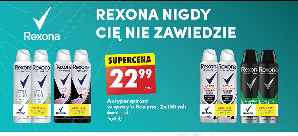 Antyperspirant pure Rexona invisible promocja