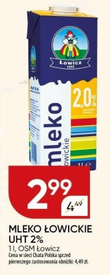 Mleko Łowickie UHT 2% promocja w Chata Polska
