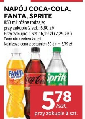 Napój Coca-Cola, Fanta, Sprite promocja w Stokrotka