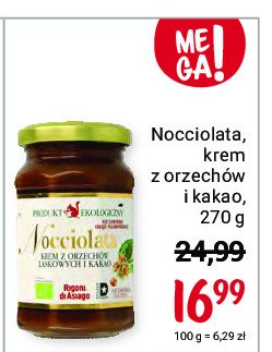 Krem z orzechów laskowych i kakao Prodotto biologico nocciolata Rigoni di asiago promocja