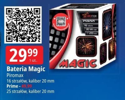 Bateria Magic Piromax 16 strzałów, kaliber 20 mm promocja w Leclerc