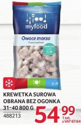 Krewetka surowa obrana bez ogonka myfood 31-40 800 g promocja w Selgros